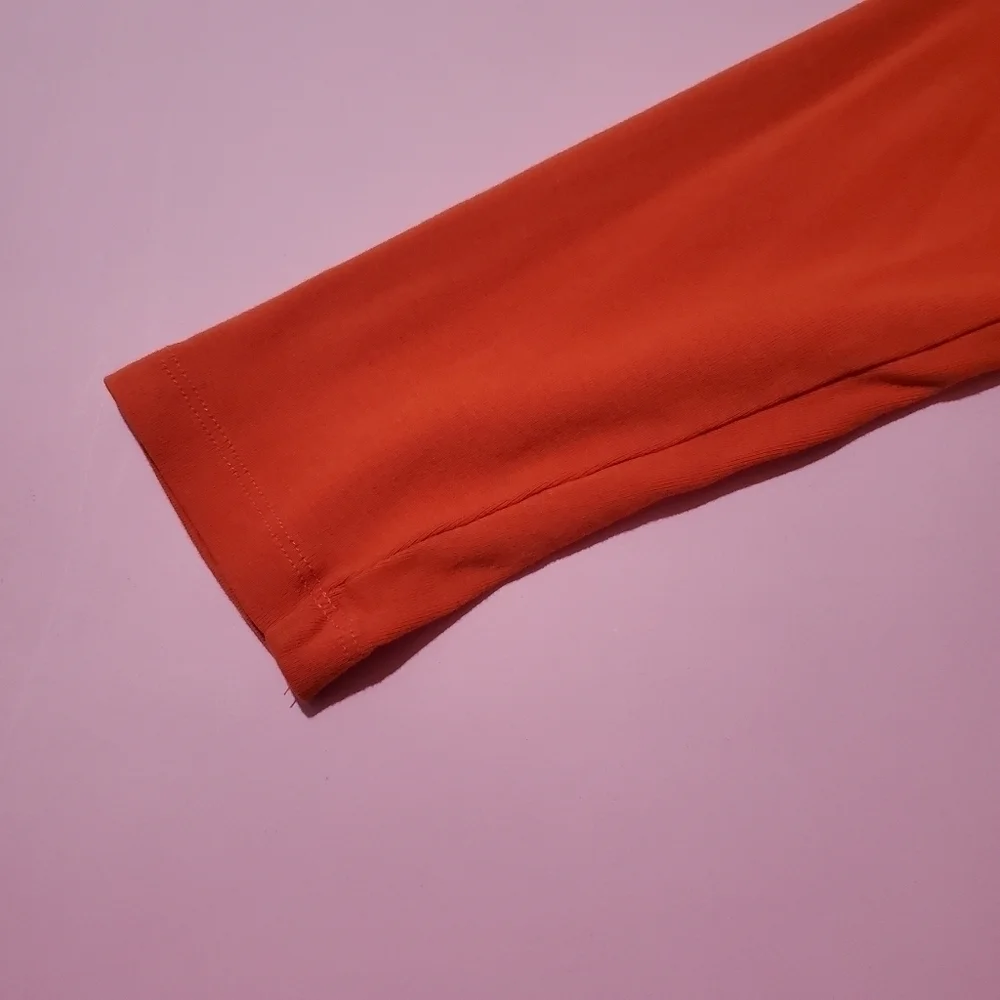 🧡 Jones New York Sport Vintage Y2K Bright Orange 3/4 Length Sleeves Knit - Picture 4 of 8